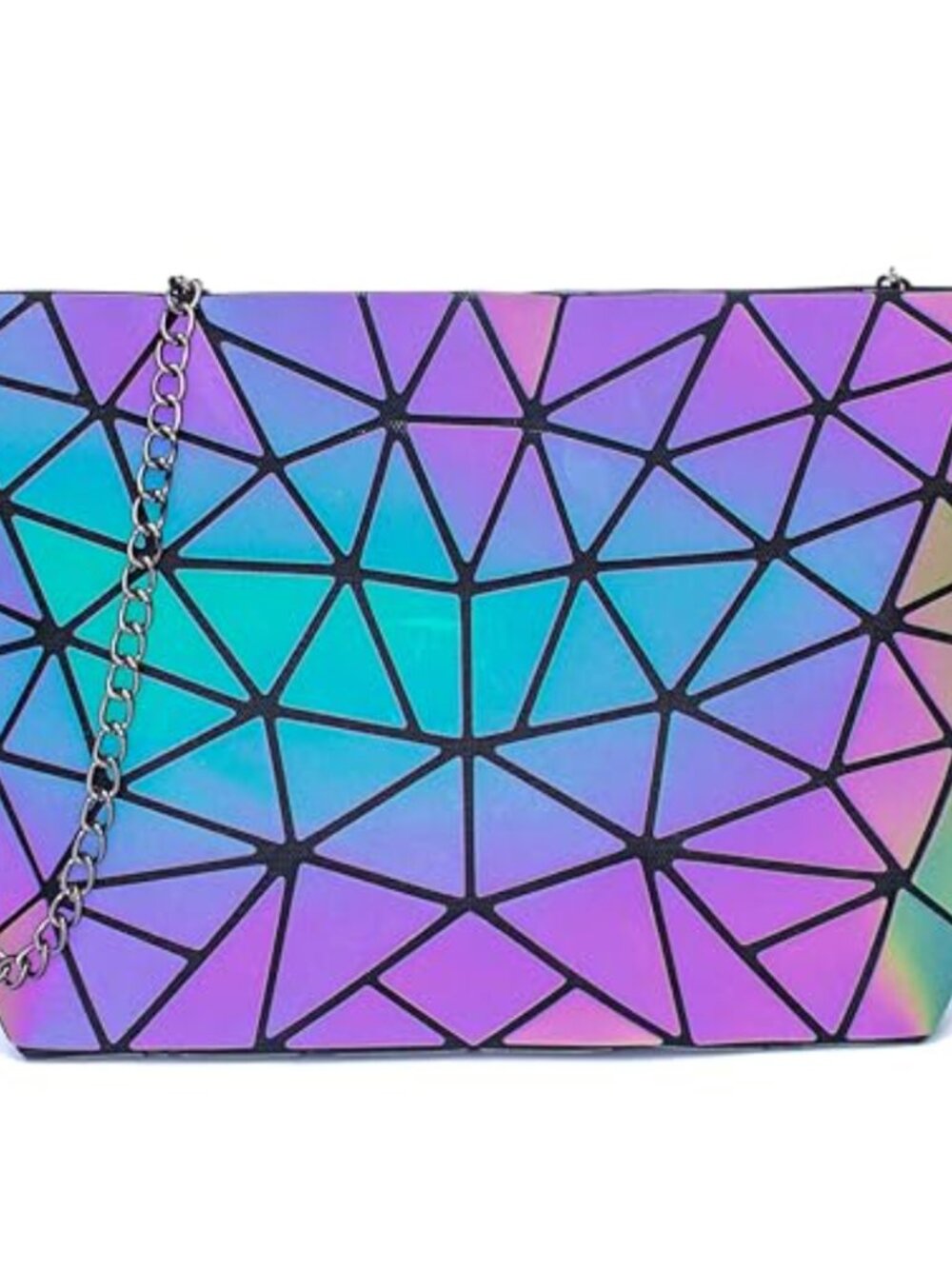 Holographic Reflective Crossbody Bag Wallet Geometric Luminous Purse